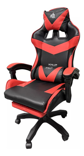 Cadeira Gamer Escritorio Ergonômica Knup Couro Suporte Perna