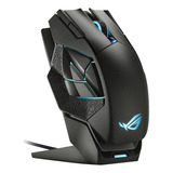 Mouse Inalambrico Asus Rog Spatha X Con Soporte Aura Sync Color Negro