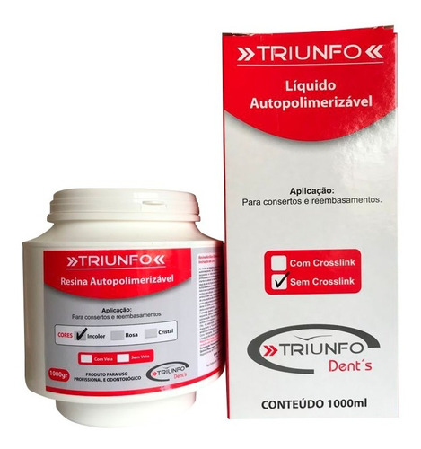 Resina Acrílica Autopolimerizável Triunfo (1kg Incolor 1l)