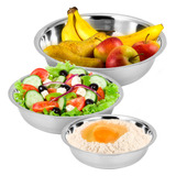 3pz Bowl Tazon Acero Inoxidable Ensaladera Mezclar Cocina