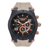 Reloj Casual Mulco Mw-5-4828-115 Kripton Color De La Correa Beige Color Del Bisel Negro Color Del Fondo Negro