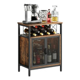 Mueble Bar Industrial Con Botellero Apilable Kalrin Cafetera