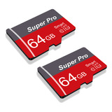 Super Pro-2 64 Gb Memory Card Set With Adap Red Gray