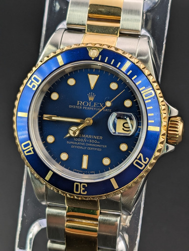 Relógio Rolex Submariner 16613 Aço/ouro Azul Ano 40mm