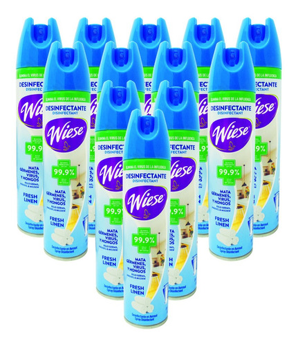 12 Desinfectantes Aerosol Spray Antibacterial Wiese Virus