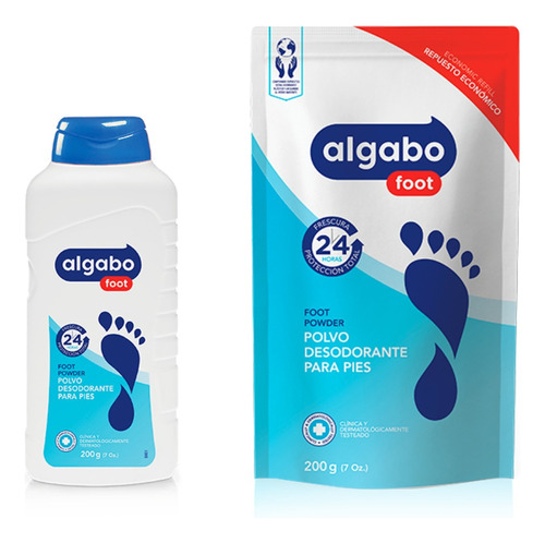 Algabo Foot Talco Desodorante Pies Talquera + Repuesto 200g