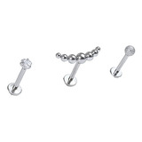 Set Piercing Acero Quirurgico Nostril Labret Punto Trepador