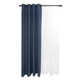 Set Cortinas 8p Natales 140x220 Color Azul