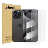 2 Piezas Mica De Cristal Templado 9h Para iPhone 15 Serie