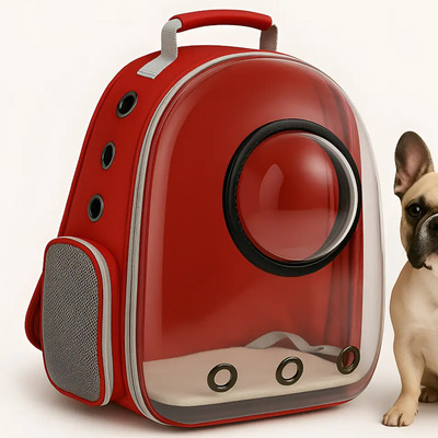 Mochila Transportadora para Perro Gato apta para avion con capsula ventana marca Mr Wuff Color Rojo | MercadoLibre