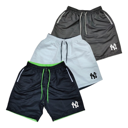 Combo 3 Shorts Masculino Tactel Bermuda Moda Praia Piscina