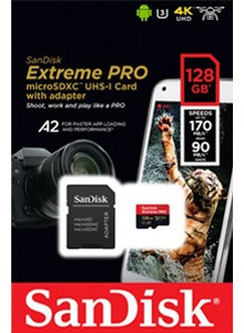Microsdxc 128gb Sandisk Extreme Pro 170mb/s A2 Com Adaptador