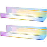 2 Pcs Acrylic Floating Shelves 15 Rainbow Acrylic Shelves Bo