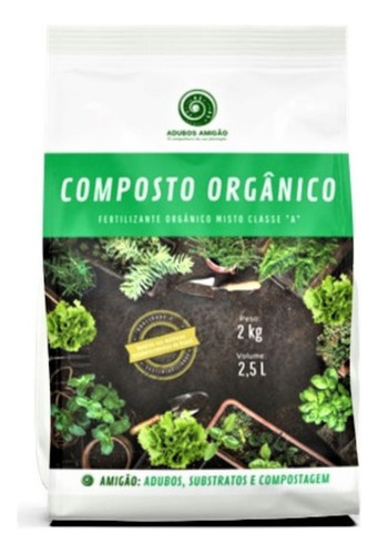 Composto Orgânico 2 Kg - Adubos Amigão