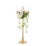 Romadedi Candelabro Dorado Para Decoracion De Boda: Vela De