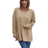 Sweater Buzo Lanilla Alison  Busto/cadera 124 Cede A 140 Cm.