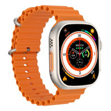 Relógio Digital Smartwatch U9 Ultra Ultima Geracao 2023 49mm Cor Da Caixa Cinza Cor Da Pulseira Laranja Cor Do Bisel Cinza Desenho Da Pulseira Ocean