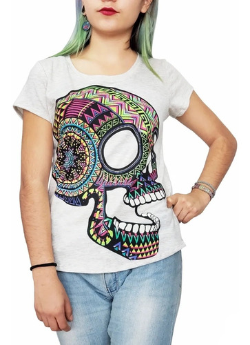 Playera Larva - Blusa Calavera Psicodélica Tribal