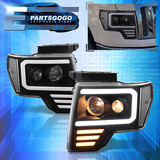 For 09-14 Ford F150 Black Clear Led Drl Tube Projector H Aac