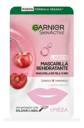 Pack 5 Mascarillas Para Labios Garnier Rehidratante Cereza