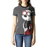 Polera Nueva Desigual M Mickey Rayas Negro