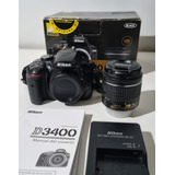  Nikon D3400 + Lente 18-55mm Vr Dslr + Lente Sigma 70-300mm