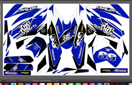 Stickers, Calca, Vinil, Para Moto 125z Moto Azul Mod-189