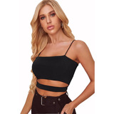 Crop Top Sexy Ajustado Tipo Sport O Casual Dama Abierto