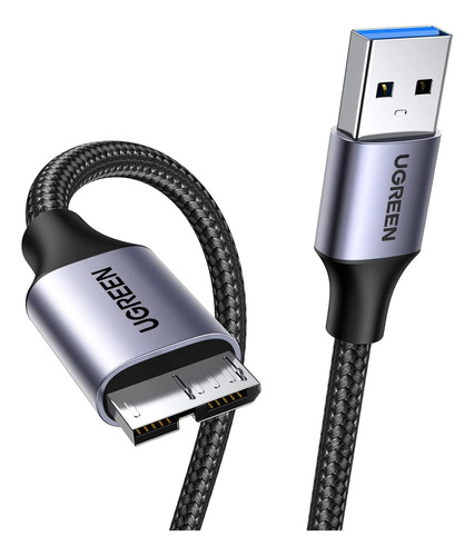 Ugreen Cable Usb A Micro B 50 Cm 3.0 Para Disco Duro Datos Color Negro