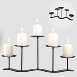 Candelabro De Hierro: Candelabro De Metal Negro - Candelabro