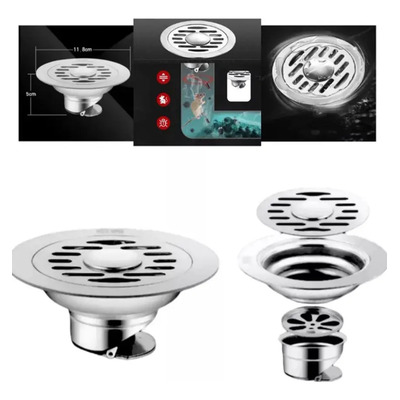 Coladera Baño Acero Anti Olores Insectos Accesorios De Baño | Envío gratis