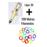 Láliz 3d Amarillo + 100 Metros De Filamentos