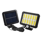 Luminária Solar Parede 120 Cob Sensor Presença 3funções Sep/