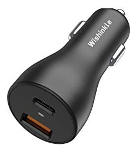 Cargador De Doble Puerto  Usb C De Vehículo Carga Rápida 3.0