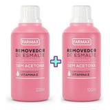 Kit 2 Removedor Esmalte Sem Acetona Hidratante Farmax 100ml