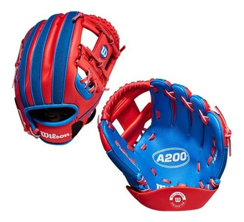 Guante De Beisbol A200 10 Infantil Azul/rojo Wilson