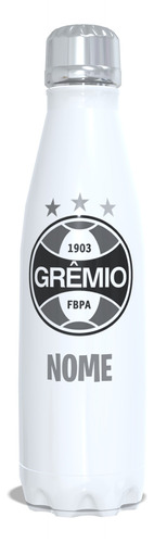 Garrafa Térmica Personalizada Agua Time Futebol Nome 500 Ml