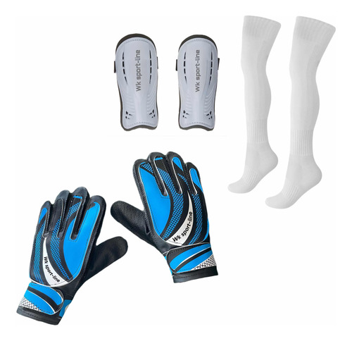 Kit Goleiro Luva Wk Meião E Caneleira Futebol - Infantil