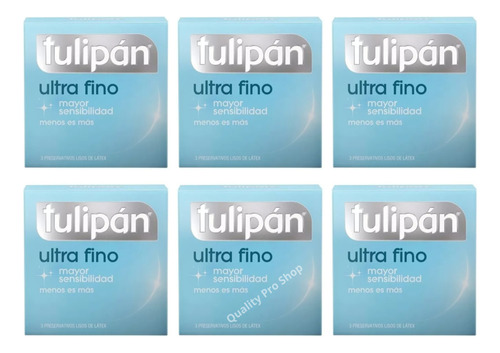 Preservativos Tulipán Ultra Fino 6 Cajitas X3 (18) Variantes