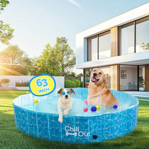 Piscina Para Perros De 63  Compatible Con Perros Grandes.