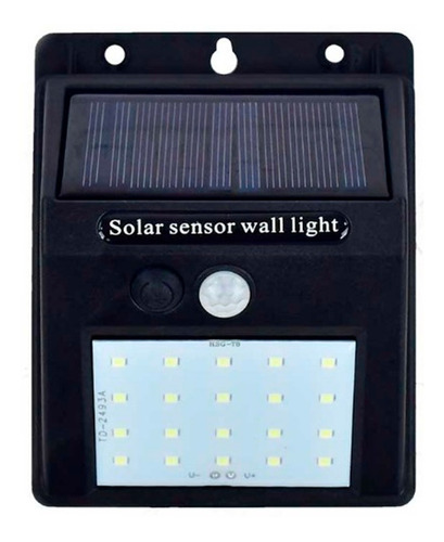 Lámpara Solar Led 20w Con Sensor De Movimiento Para Hogar