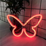 Cartel Neon Led Mariposa En Base Acrílico 