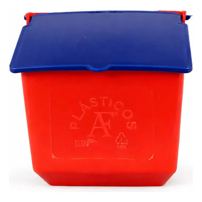 50 Comederos Cuadrados Rojo Con Tapa Azul 300g Gallos Color ROJO-CON-TAPA-AZUL | Envío gratis