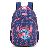 Mochila Escolar De Costas Disney Stitch Pink - Luxcel