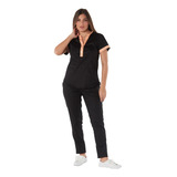 Ambo Spandex- Sofia- Negro Liso&salmón- Rode Ambos