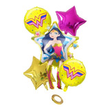 Globos Mujer Maravilla Por 5 Más Cinta