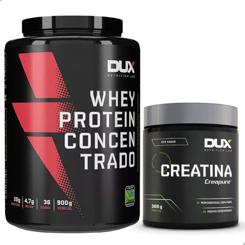 Creatina Pura Mais Whey Protein Em Pó 900g Alto Desempenho