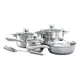 Set 9 Pzas Bateria Irlanda Cocina Acero Inoxidable Cinsa Color Plata