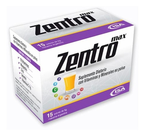 Pack X 6 Zentro Max Vitaminas Y Minerales 15 Sobres Isa Sabor Sin Sabor