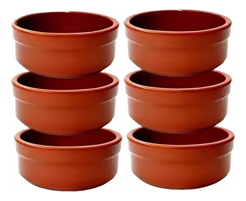 Cazuelas De Barro Esmaltado Terrina Nro 14 Set X 6 Unidades